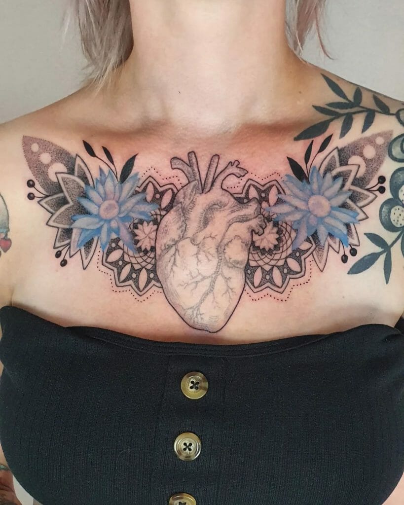 Anatomical Heart Chest Tattoo