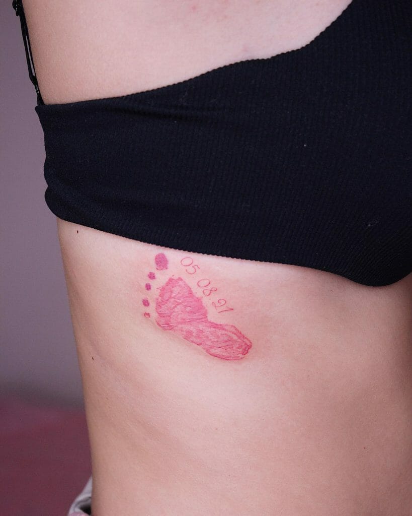 Baby Footprint Tattoo Ideas for Mom on Chest