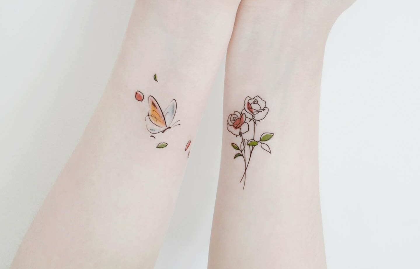 rose and butterfly designs