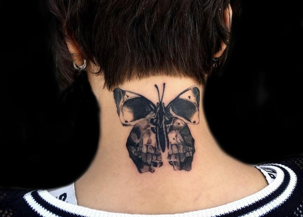 Best Butterfly With Skull Tattoo