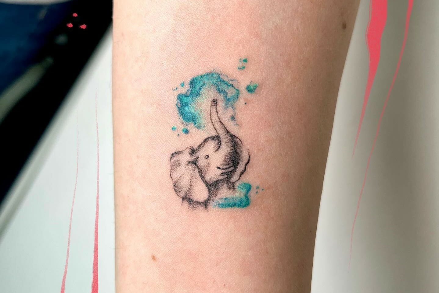 Small Elephant Angel Tattoo - wide 2