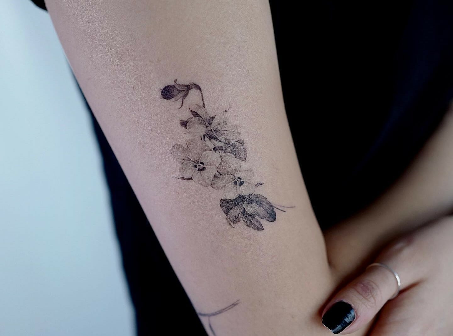 Tattoo tagged with flower pansy flower small rib tiny ifttt little  nature medium size ritkit illustrative  inkedappcom