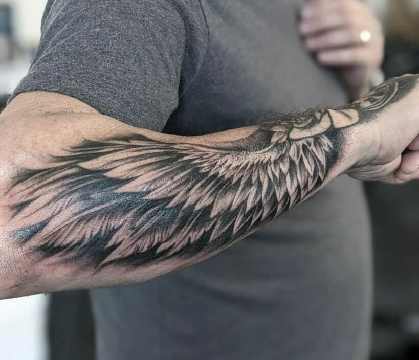 Angel Wings Wrist Tattoo