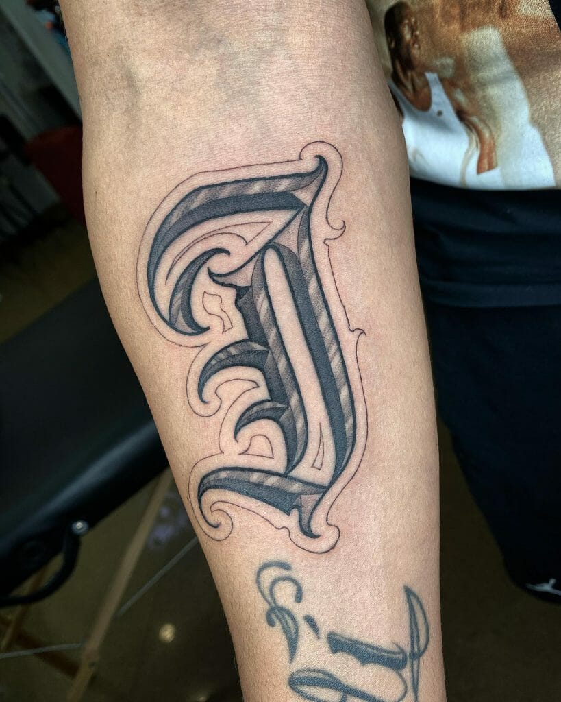 Big J Letter Tattoo Designs With Details