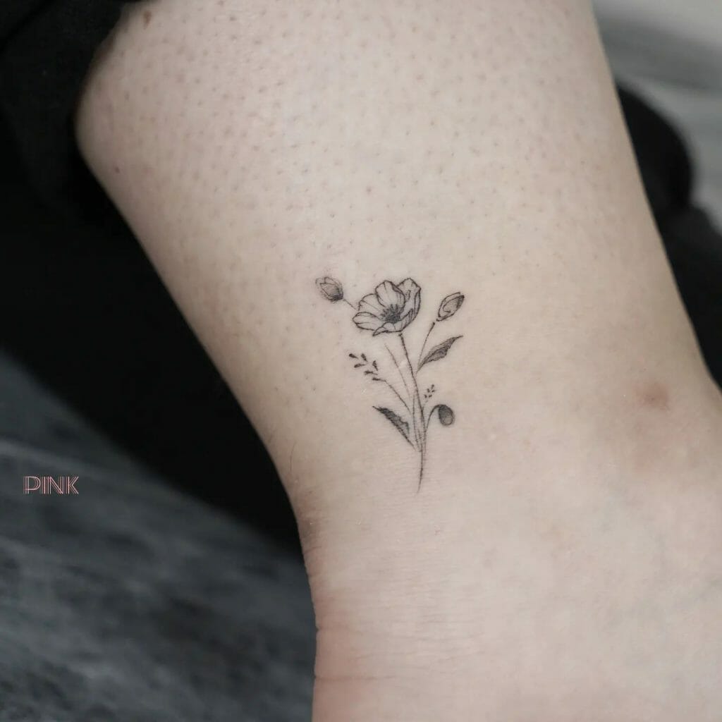 Black And White Poppy Tattoo Design