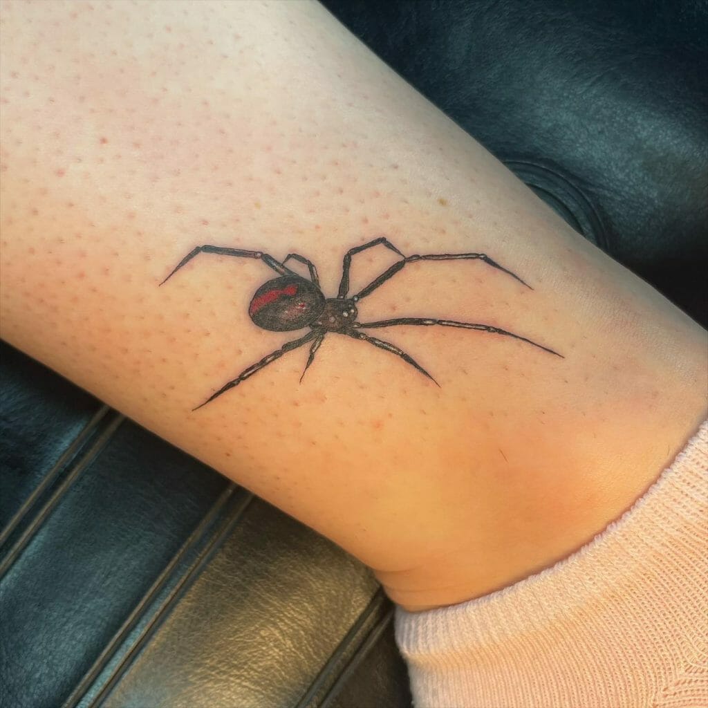 Black Spider Tattoo On Ankle