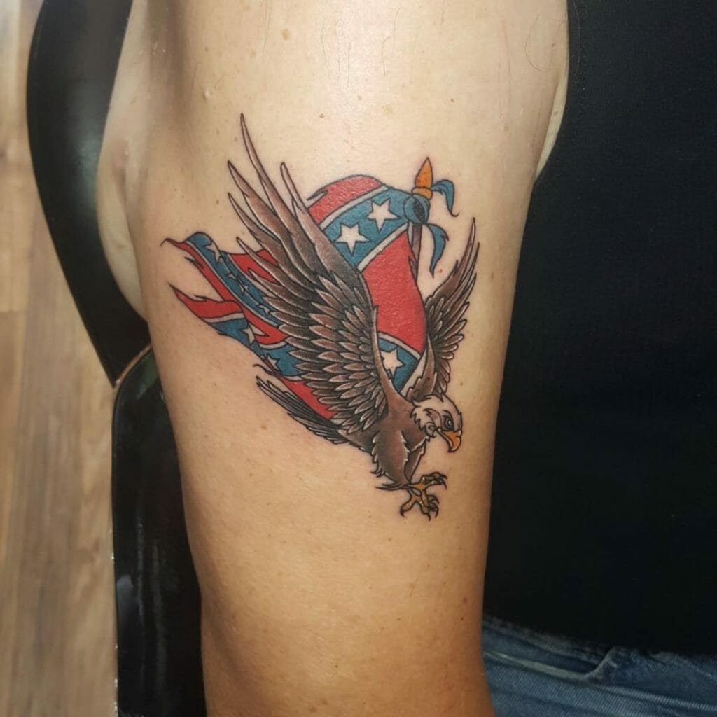 Blue Jay Rebel Flag Tattoo