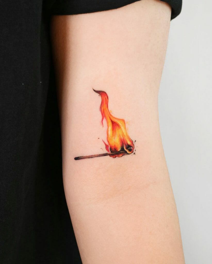 Burning Match Tattoo