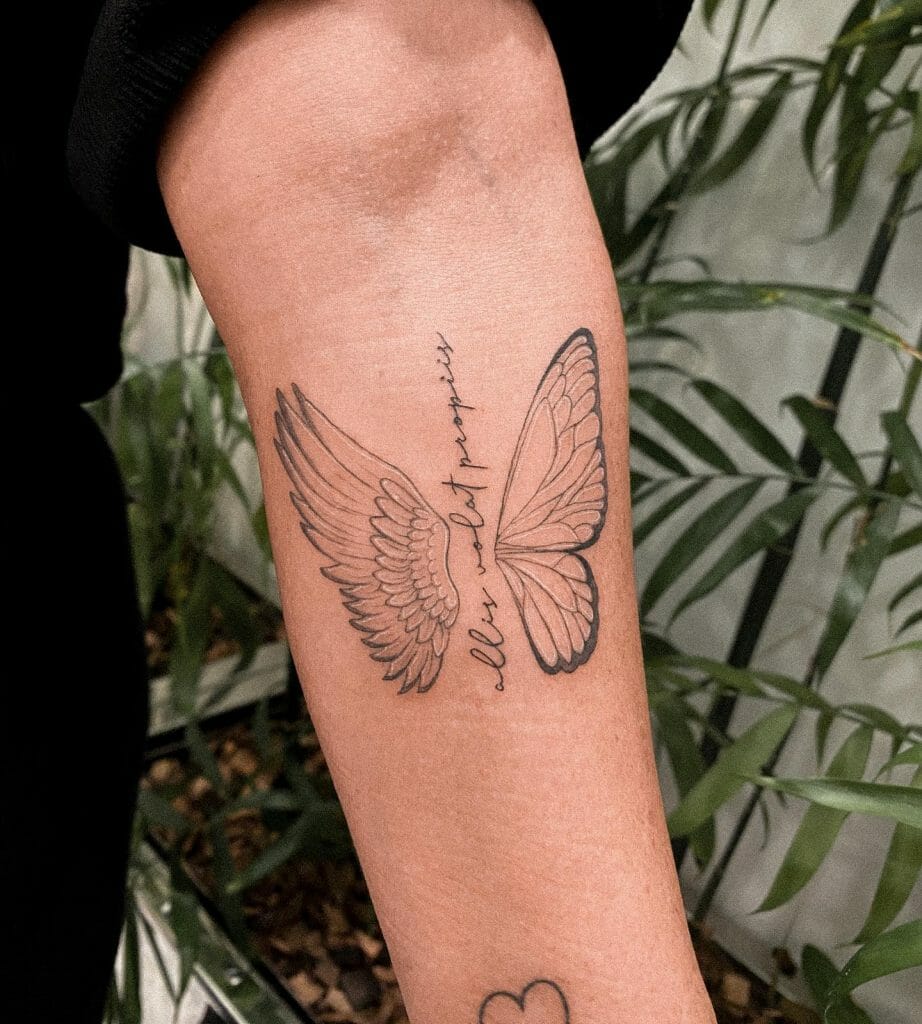 Butterfly Wing X Angel Wing tattoo