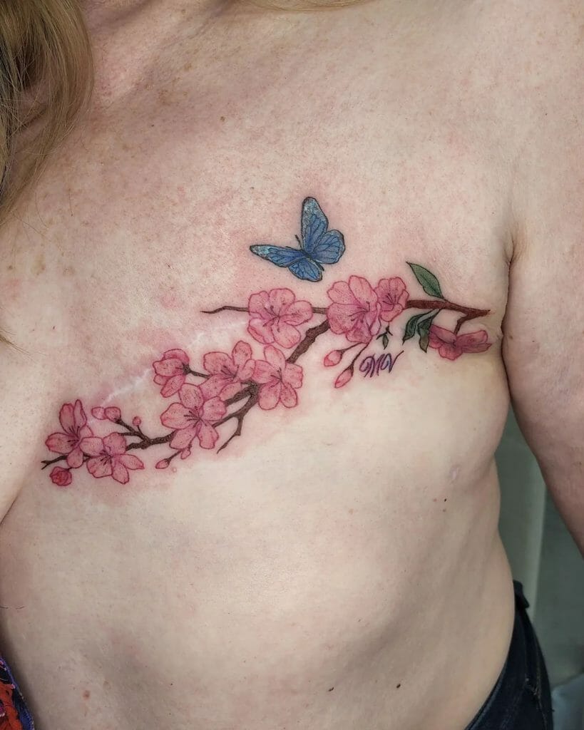 Cherry Blossom Mastectomy Tattoos