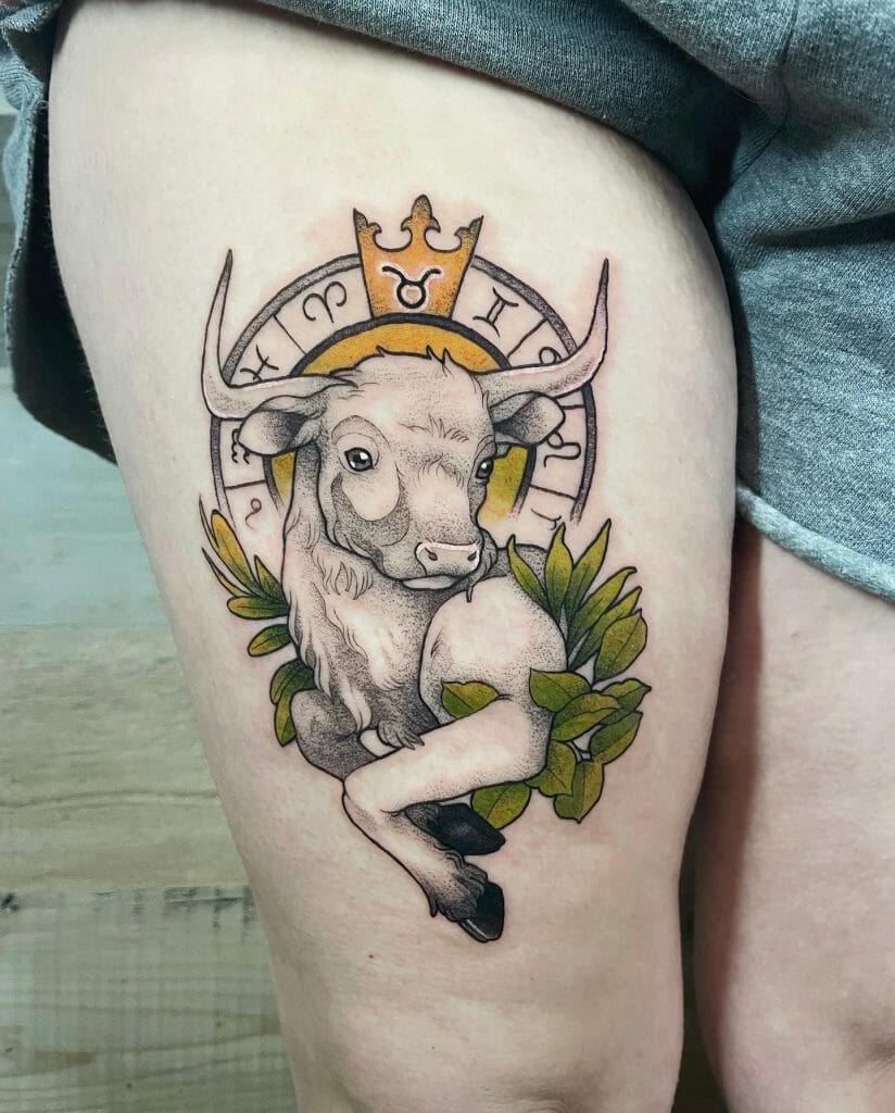 Colored Bull Tattoo