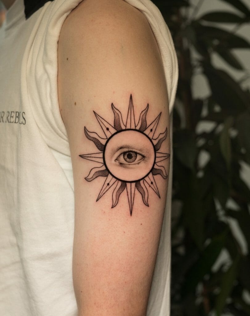 Cosmic Eye Small Sun Tattoo