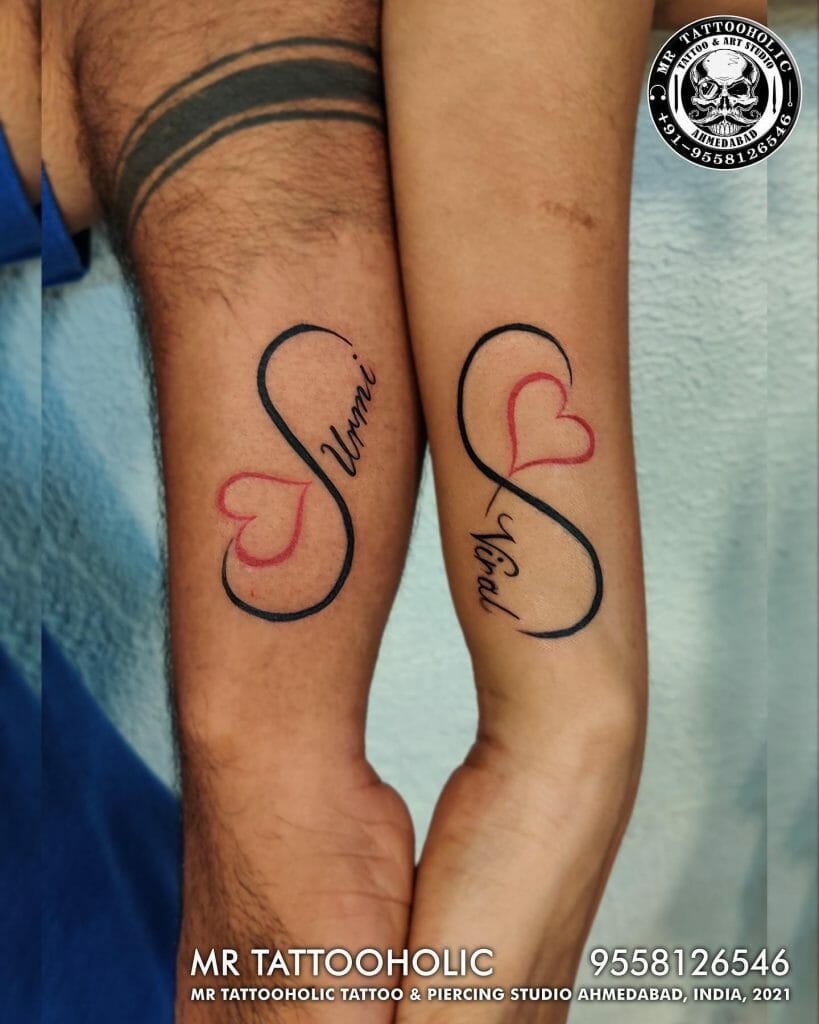 Couple Name Infinity Tattoo
