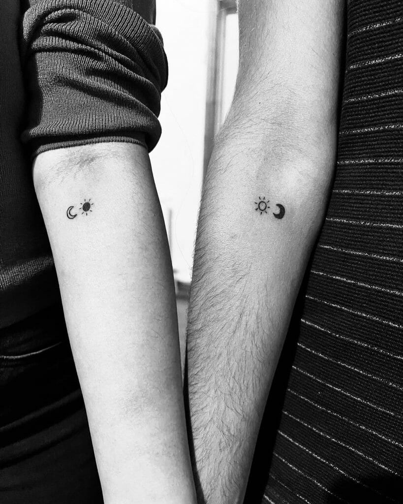 Couple Sun And Moon Tattoo