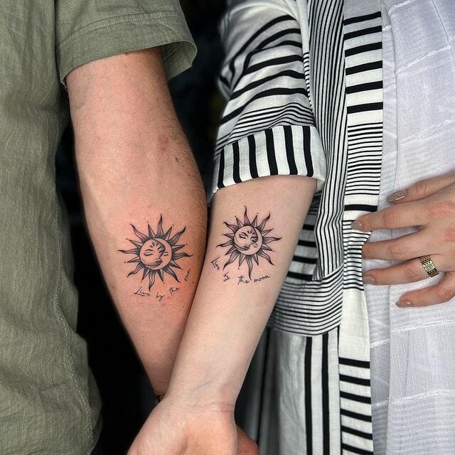 Couple Sun Tattoo Small