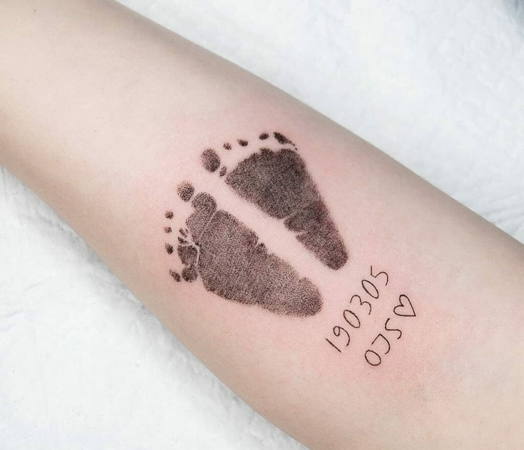 Cute Baby Footprint Tattoo that Show Parental Love