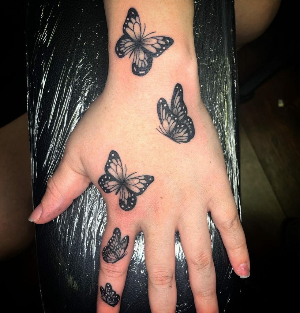 Cute Butterfly Finger Tattoo