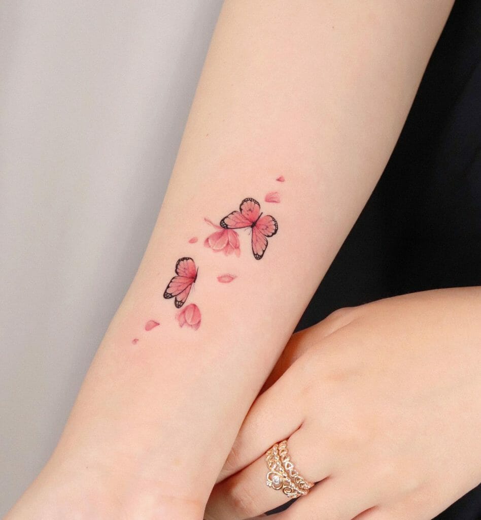 Cute Magnolia Flower Tattoo Design With Other Symbols And Motifs