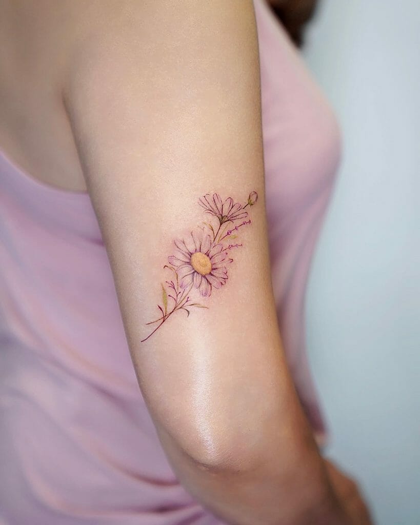 Daisy Floral Arm Tattoo ideas