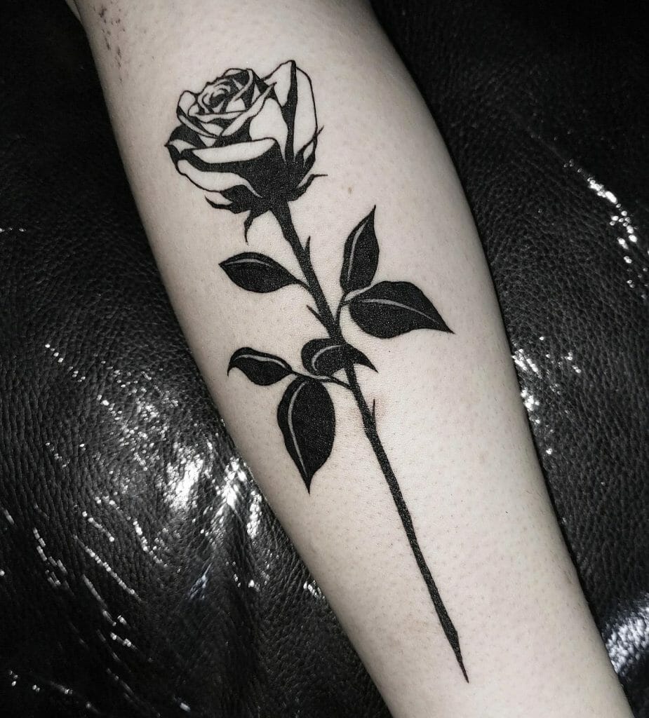 Dark Rose Flower Tattoo