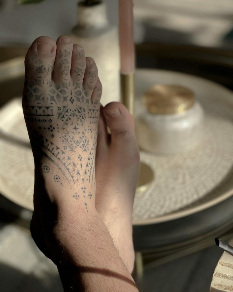 Detailed Design Foot Tattoo