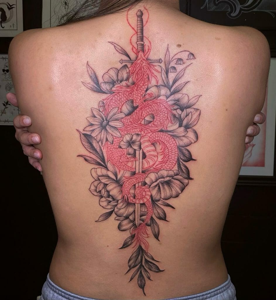 Dragon Back Elegant Spine Tattoo Ideas