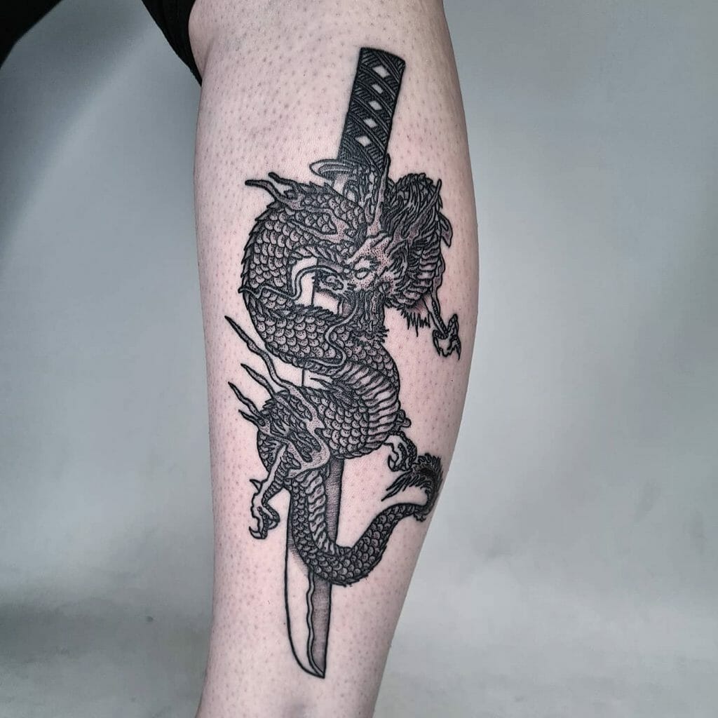 Dragon Katana Tattoo