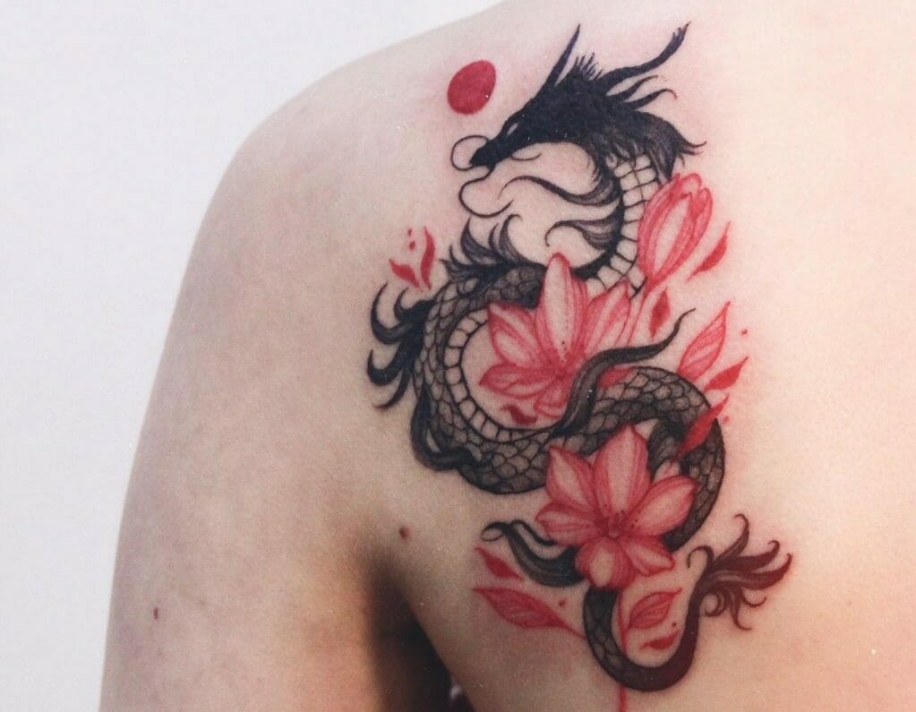 dragon rose large 825034 temporary tattoo flower tattoos  eBay