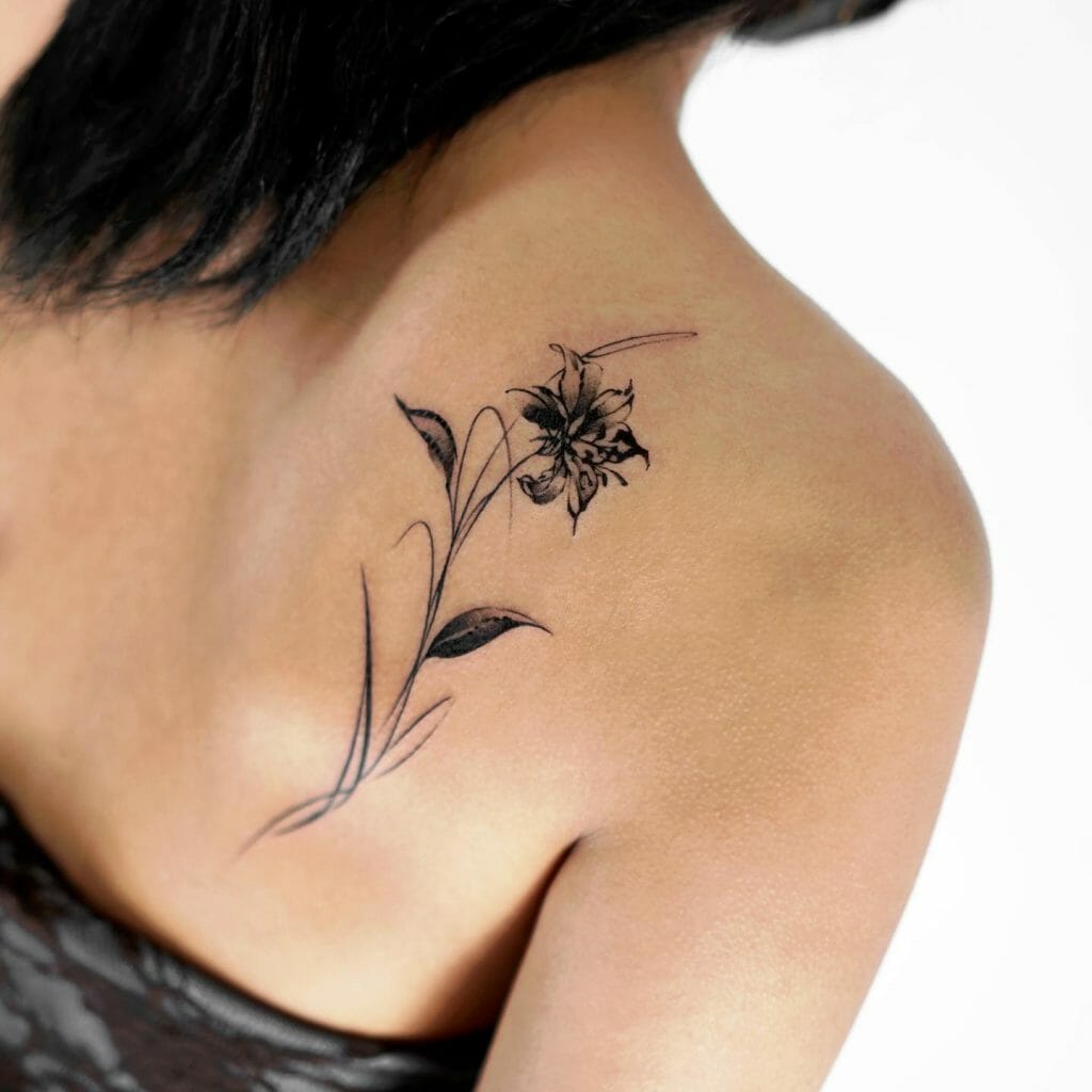 Enticing Back Flower Tattoo