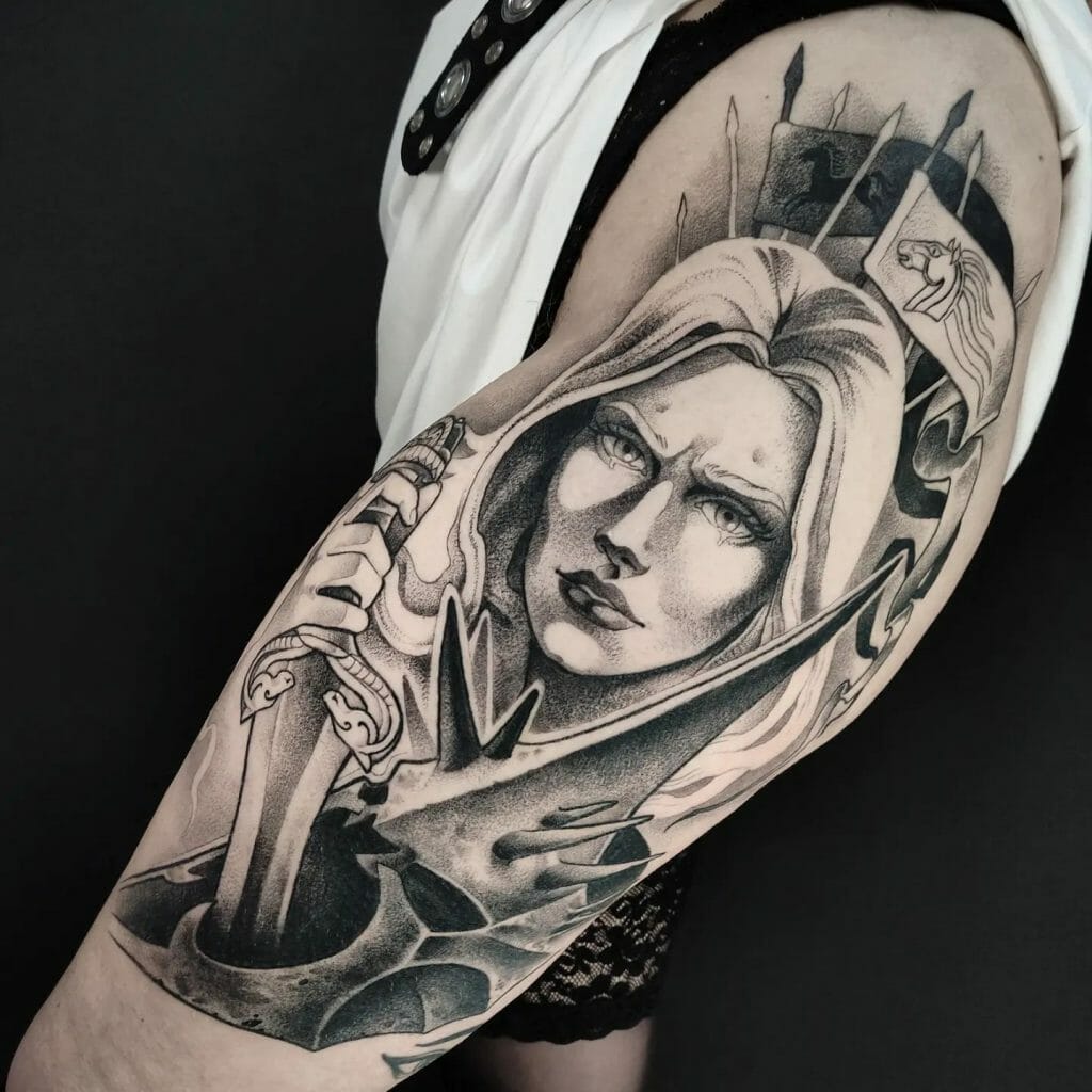 Eowyn Miranda Otto Hyper-Realistic Tattoo