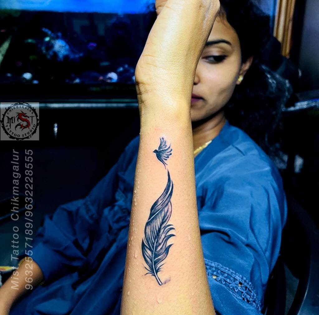 Feather Symbol For New Beginnings Tattoo