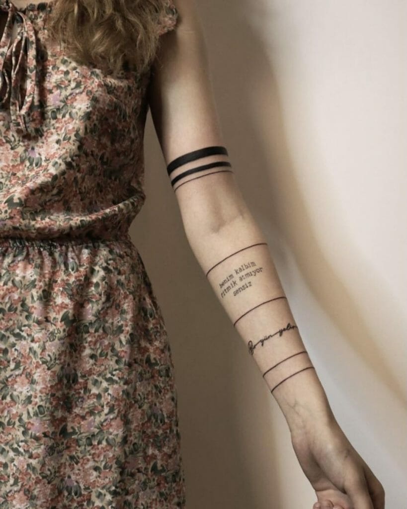 Female Bicep Arm Band Tattoos