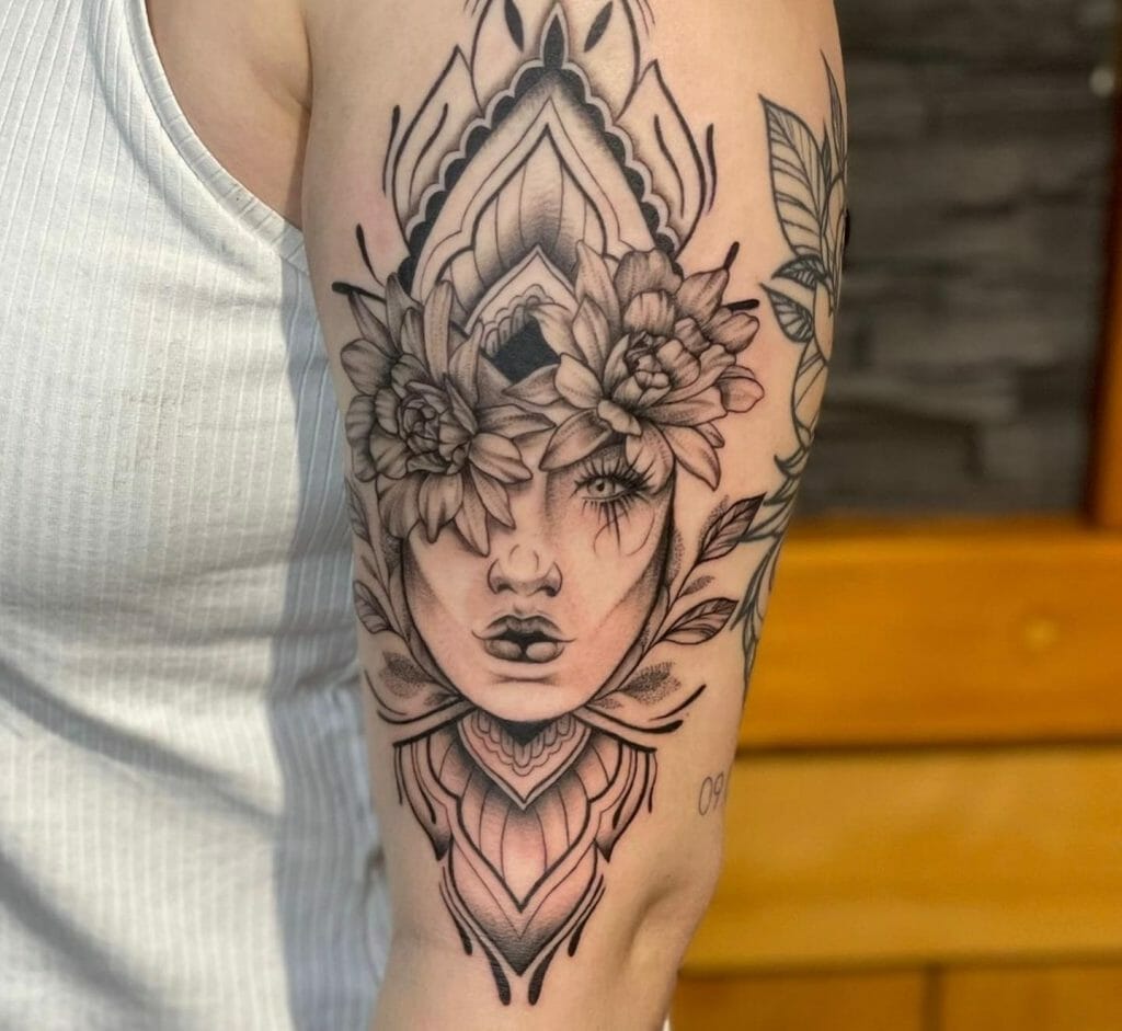 Female Face Tattoo