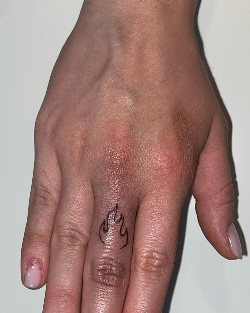Flame Finger Tattoos