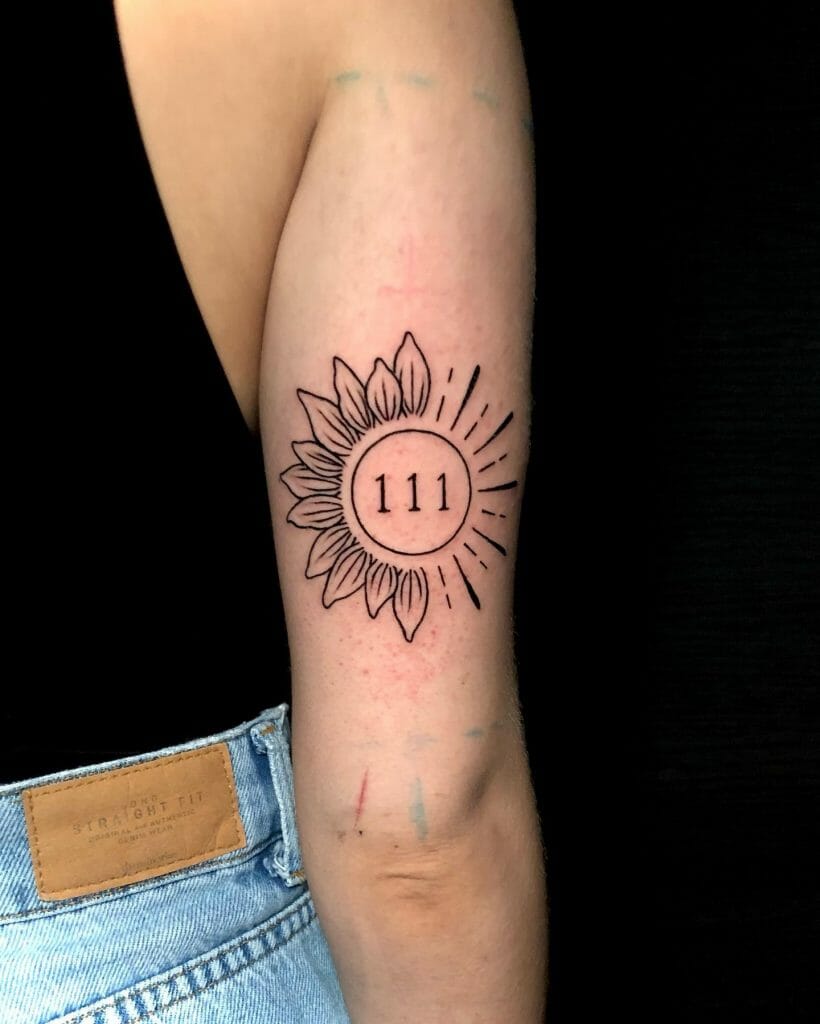 Floral Small Sun Tattoo