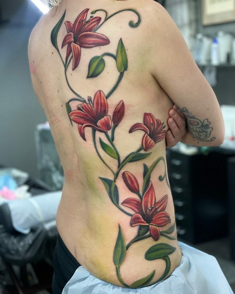 Flower Tattoo Across The Back