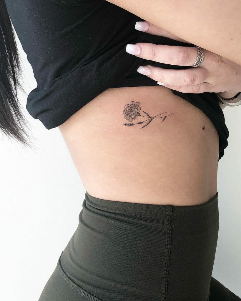 Flower Under Breast Tattoo