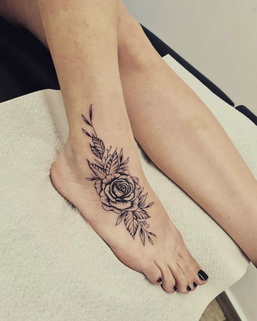 Flowers Larger Designs Foot Tattoos