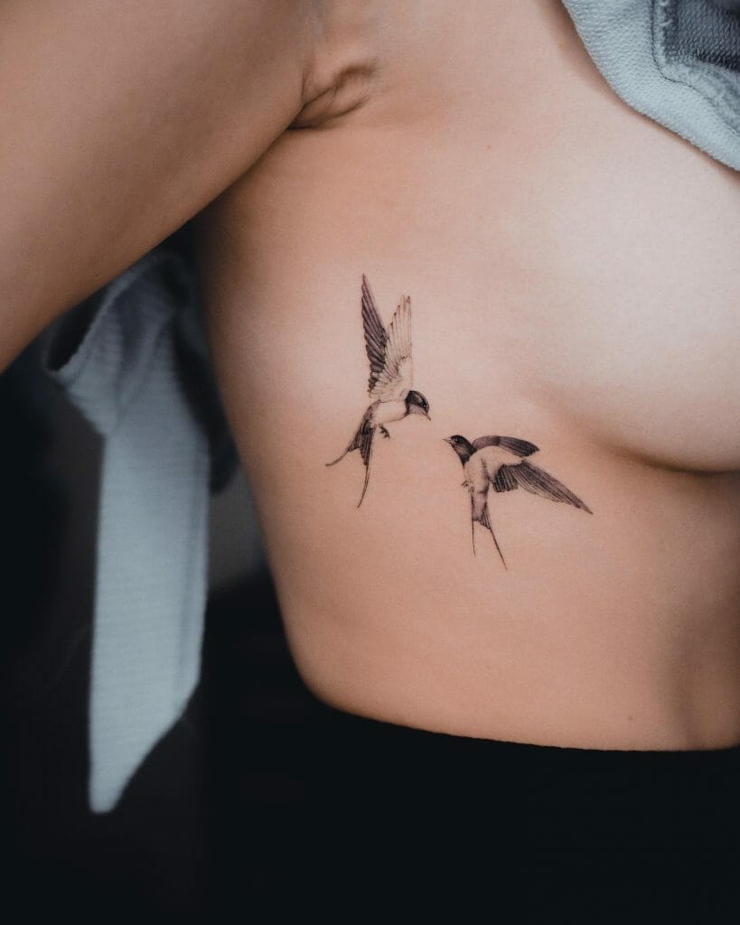 Flying Bird Symbol For New Beginnings Tattoo