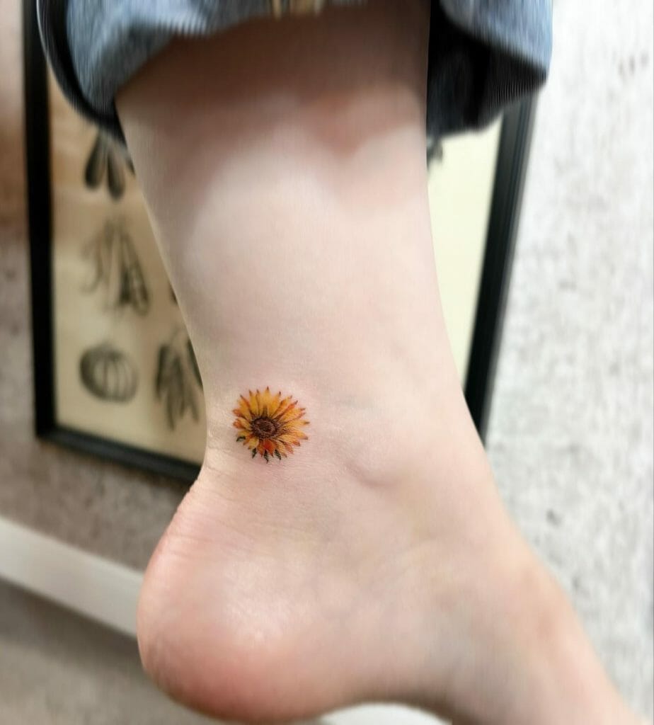 Foot Sunflower Tattoos