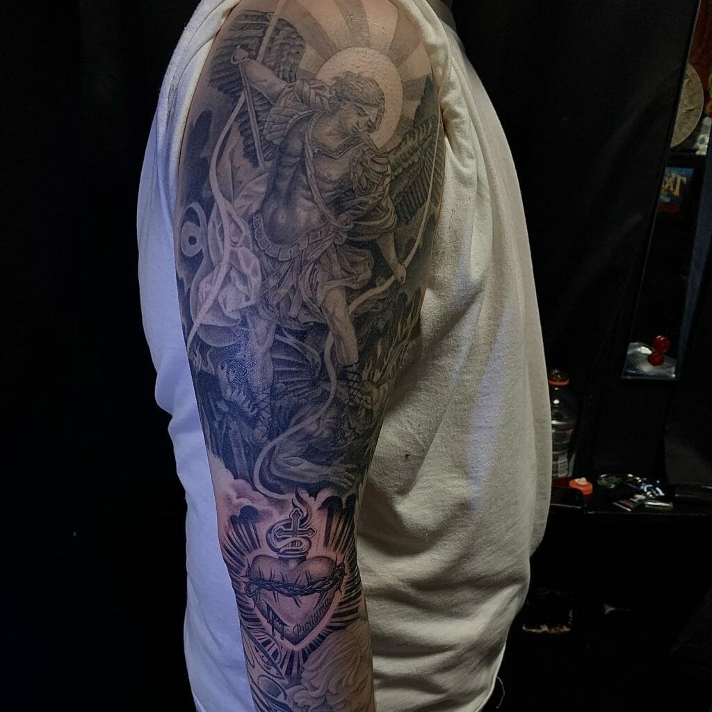 Full Sleeve Saint Tattoo