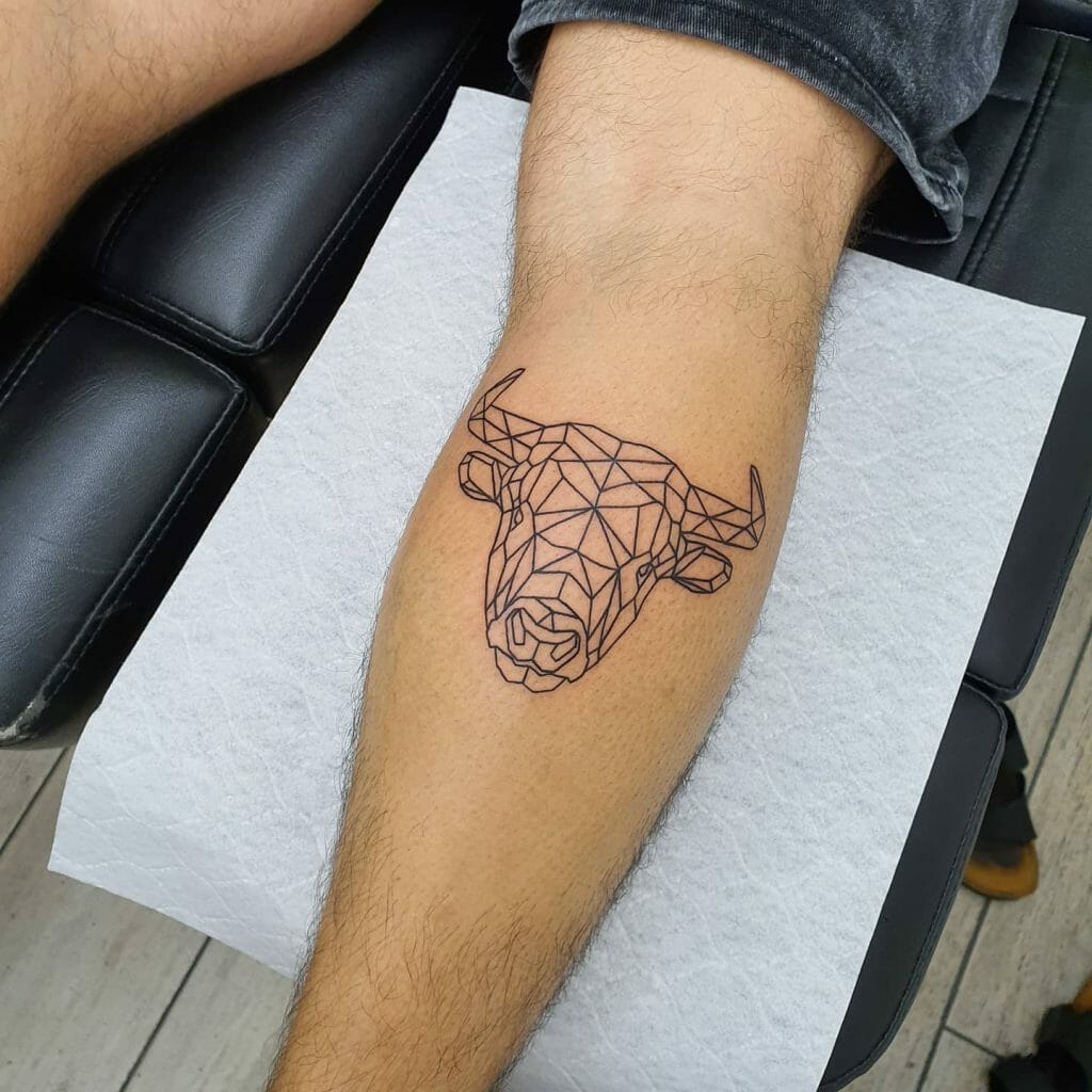 Geometric Bull Taurus Tattoos ideas