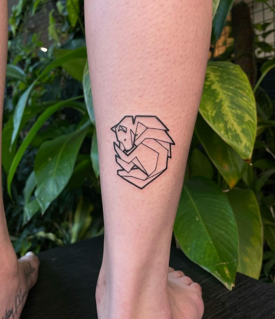 Geometrical Outline Dog Tattoo