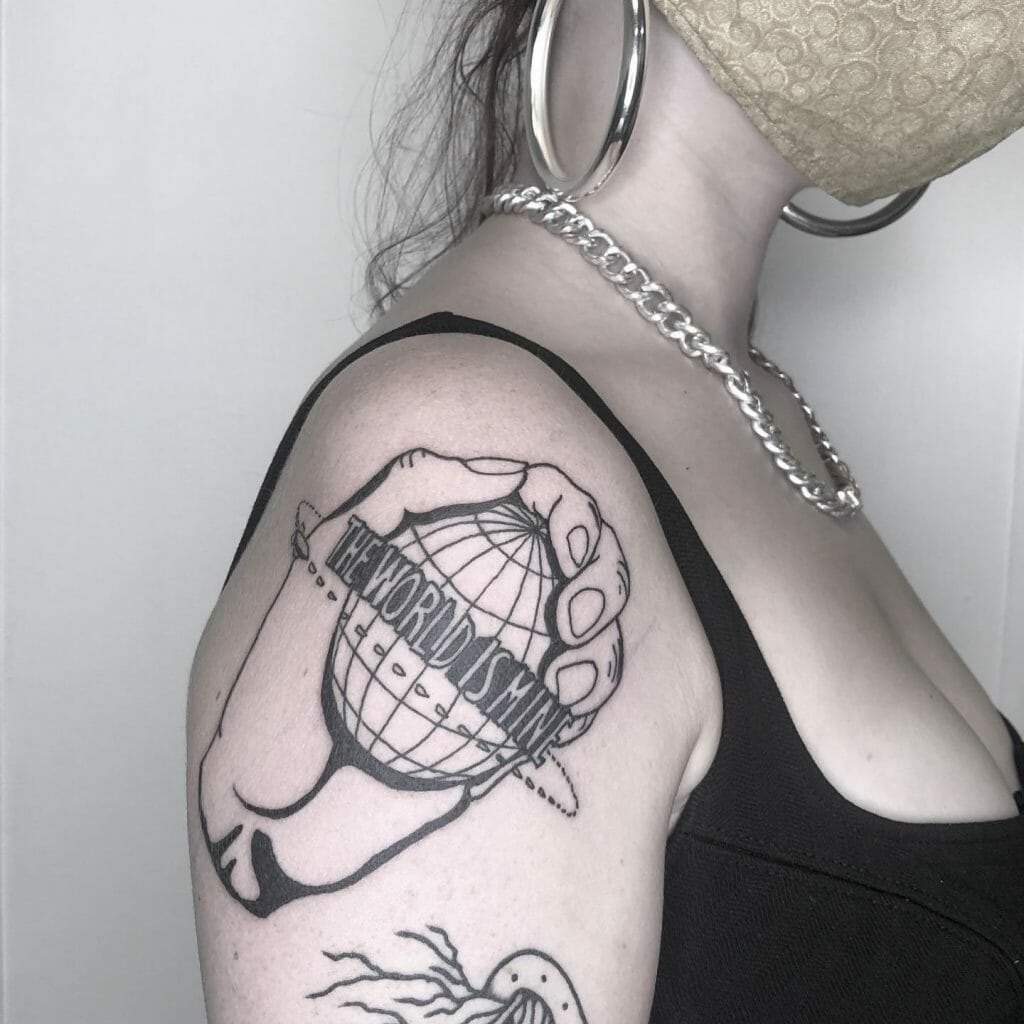 Globe on Hand Tattoo ideas