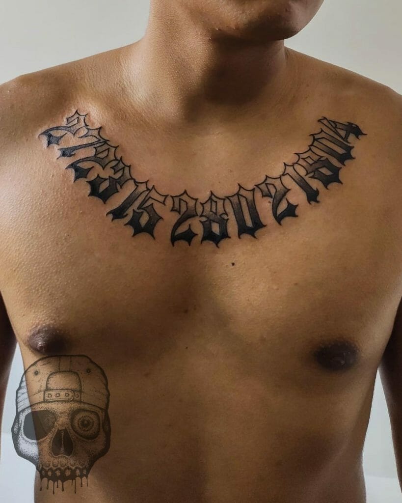Gothic Numbers on Chest