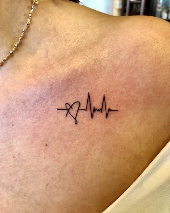 Heartbeat Tattoos On Chest