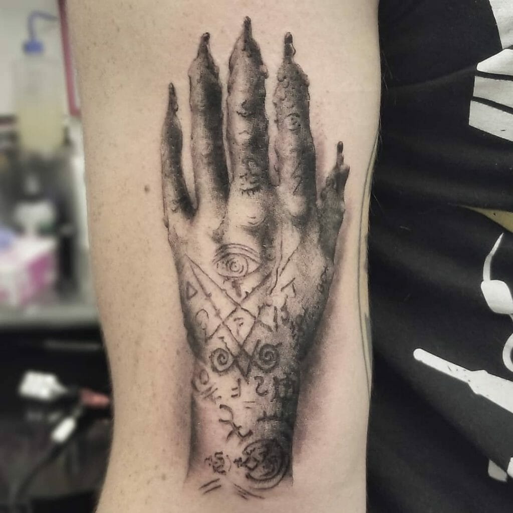 Hyper-Realistic Hand Of Glory Tattoo