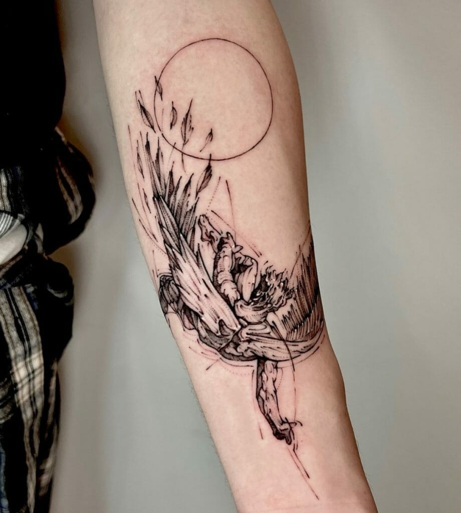 Icarus Wings Forearm Tattoo