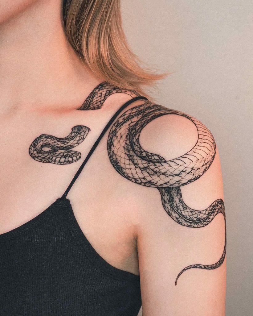 Japanese Snake Tattoo Ideas on Shoulder