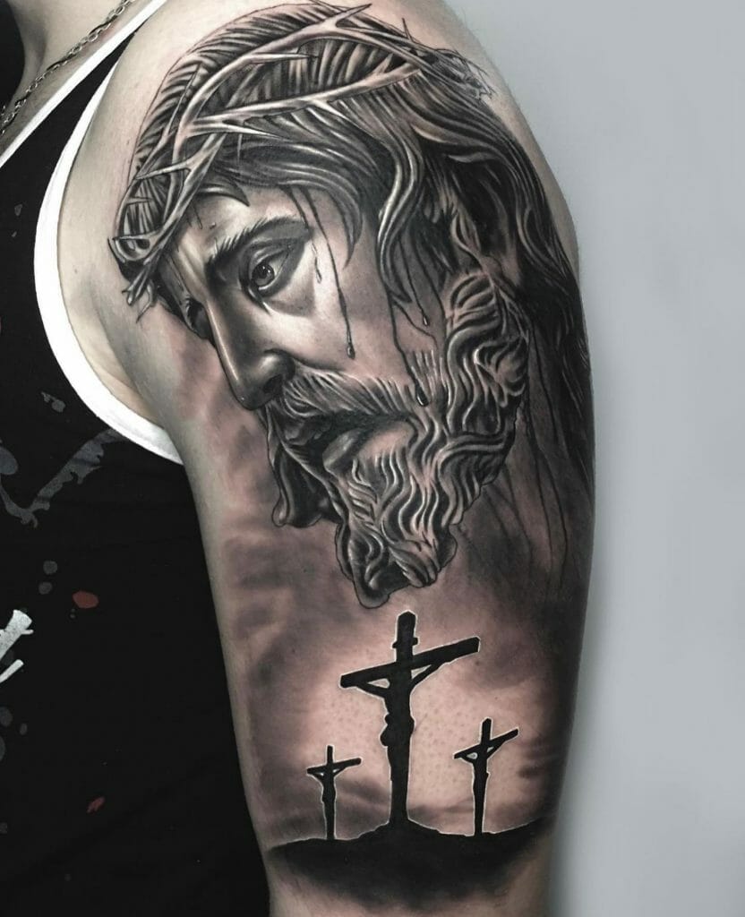 Jesus Christ Crown Thorns Tattoo
